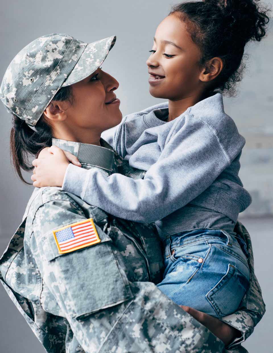 promo image for military woman and her young daughter
